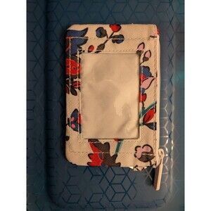 NWT Vera Bradley Vineyard Floral Zip ID Case Key Chain Ring Lighten Up